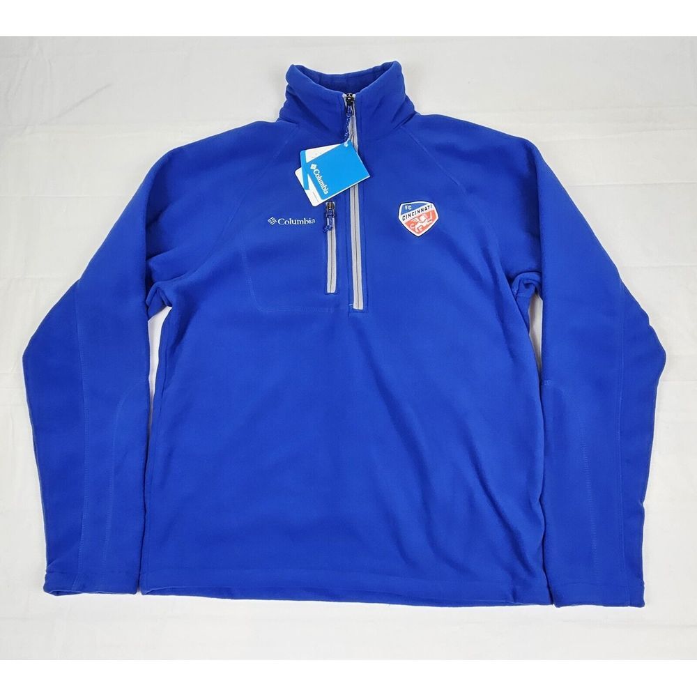 Columbia Cincinnati FC Pullover Mens Small. MLS Soccer Fleece Qt Zip. NWT.